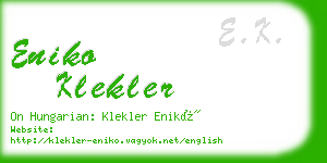 eniko klekler business card